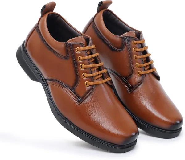 Tan_Synthetic_Leather_Lace_Up_Shoes_For_Men