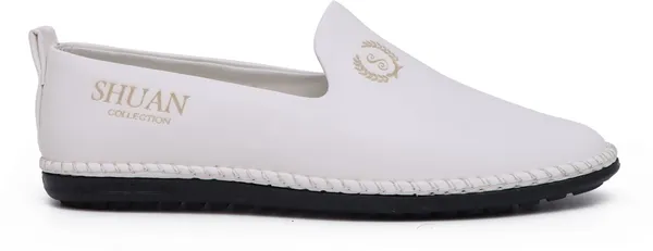 White_Synthetic_Leather_Loafers_Loafers_For_Men