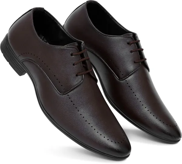 Brown_Synthetic_Leather_Derby_Shoes_For_Men