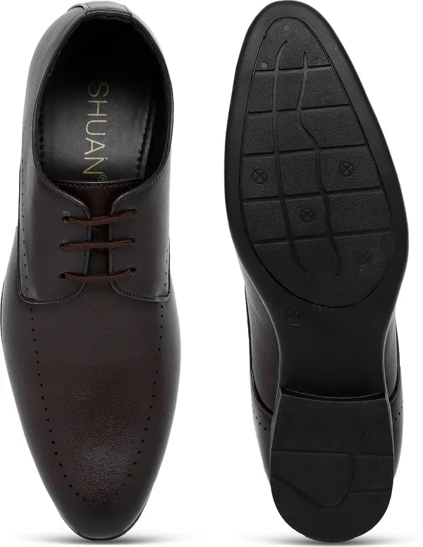 Brown_Synthetic_Leather_Derby_Shoes_For_Men