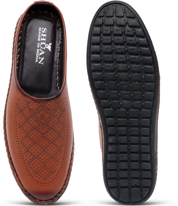 Tan_Synthetic_Leather_Mocassin_Shoes_For_Men