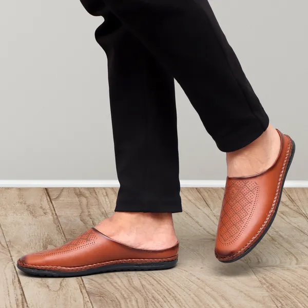 Tan_Synthetic_Leather_Mocassin_Shoes_For_Men