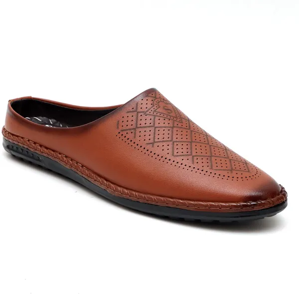 Tan_Synthetic_Leather_Mocassin_Shoes_For_Men