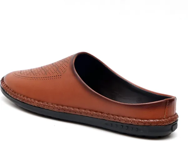 Tan_Synthetic_Leather_Mocassin_Shoes_For_Men