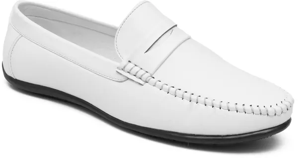 White_Synthetic_Leather_Loafers_Loafers_For_Men