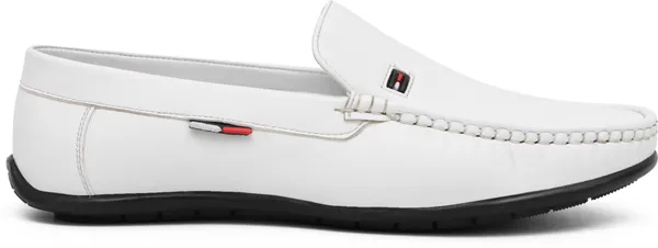 White_Synthetic_Leather_Loafers_Loafers_For_Men