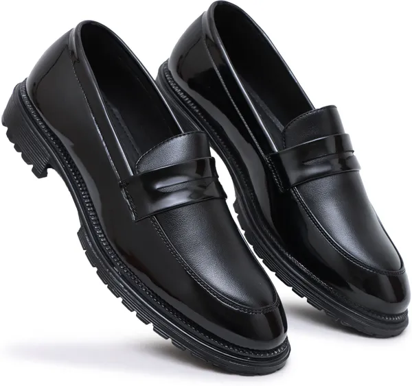 Black_Synthetic_Leather_Slip_On_Shoes_For_Men