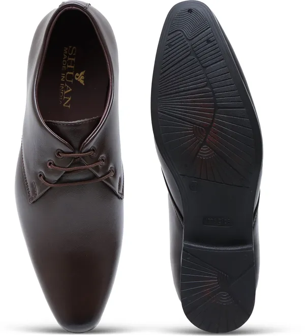 Brown_Synthetic_Leather_Derby_Shoes_For_Men