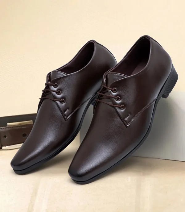 Brown_Synthetic_Leather_Derby_Shoes_For_Men