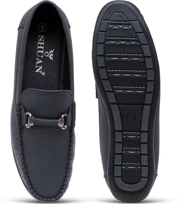 Black_Synthetic_Leather_Shu_Magicball_Loafers_Loafers_For_Men