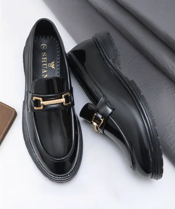 Black_Synthetic_Leather_Slip_On_Shoes_For_Men
