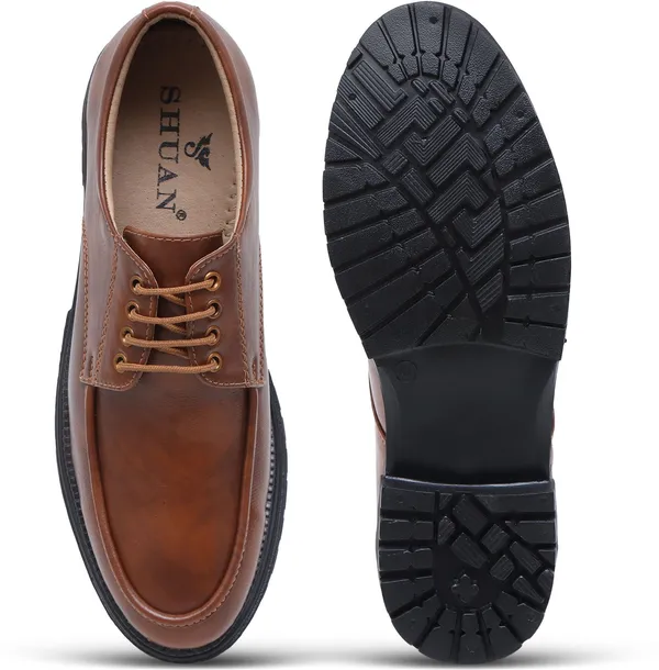 Tan_Synthetic_Leather_Outdoors_Shoes_For_Men