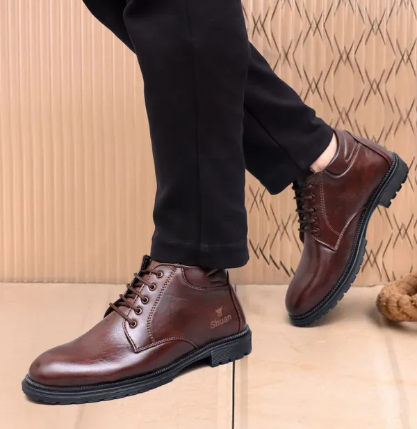 Brown_Synthetic_Leather_Boots_Boots_For_Men