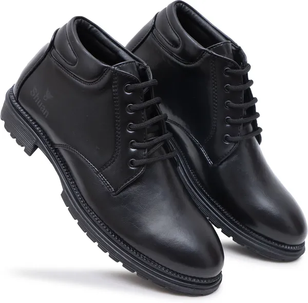 Black_Synthetic_Leather_Boots_Boots_For_Men
