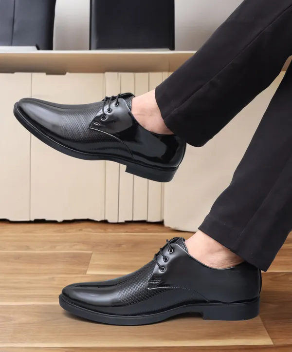 Black_Synthetic_Leather_Derby_Shoes_For_Men