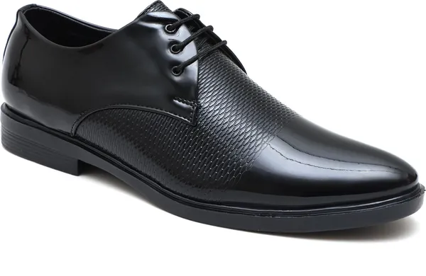Black_Synthetic_Leather_Derby_Shoes_For_Men
