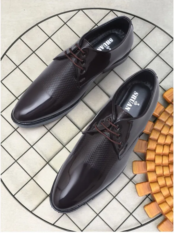 Brown_Synthetic_Leather_Derby_Shoes_For_Men