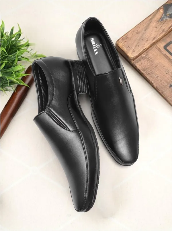 Black_Synthetic_Leather_Slip_On_Shoes_For_Men