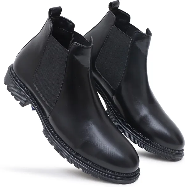 Black_Synthetic_Leather_Boots_Boots_For_Men