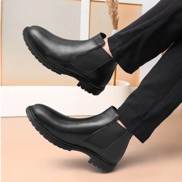 Black_Synthetic_Leather_Boots_Boots_For_Men