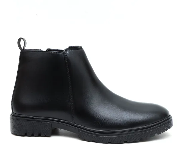 Black_Synthetic_Leather_Boots_Boots_For_Men