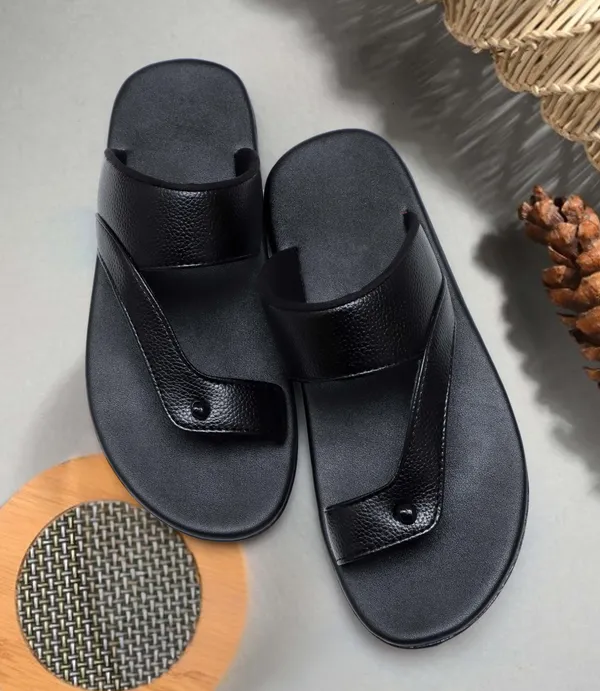 Black_Synthetic_Leather_Men_Sandals_Shoes_For_Men