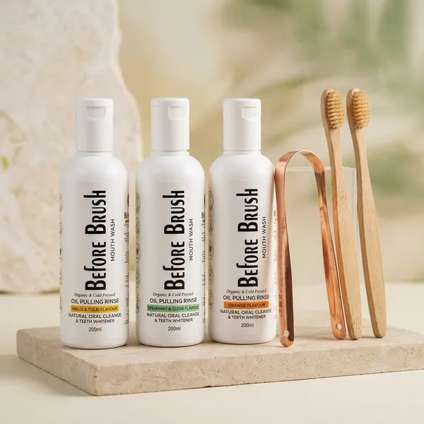 Before_Brush_Ayurvedic_Family_Kit_Oil_Pulling_3_Flavors_2_Copper_Tongue_Scrapers_2_Bamboo_Brushes_Complete_Oral_Care_Natural_Daily_Detox_Set