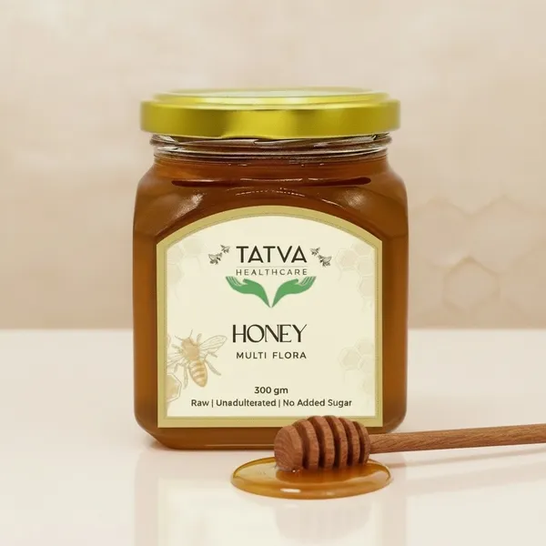 Rare_Multi_Flora_Honey_300g_|_Glass_Jar_|_Free_Wooden_Dipper_|_NMR_Tested_&_Pure_|_Unprocessed_&_Unpasteurized_|_Healthy_Sugar_Alternative_|_Shivalik_Hills_|_Tatva_Healthcare