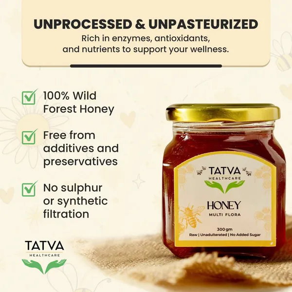Rare_Multi_Flora_Honey_300g_|_Glass_Jar_|_Free_Wooden_Dipper_|_NMR_Tested_&_Pure_|_Unprocessed_&_Unpasteurized_|_Healthy_Sugar_Alternative_|_Shivalik_Hills_|_Tatva_Healthcare