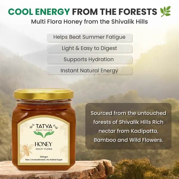 Rare_Multi_Flora_Honey_300g_|_Glass_Jar_|_Free_Wooden_Dipper_|_NMR_Tested_&_Pure_|_Unprocessed_&_Unpasteurized_|_Healthy_Sugar_Alternative_|_Shivalik_Hills_|_Tatva_Healthcare