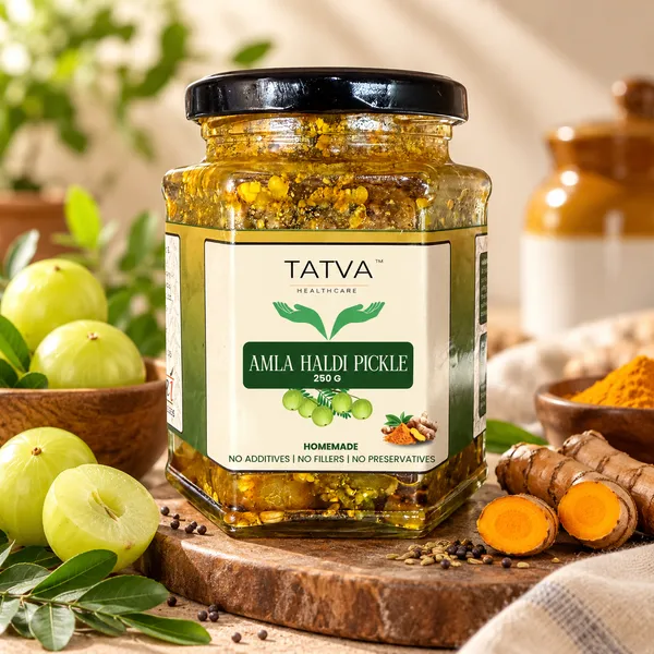 Tatva_Homemade_Amla_Haldi_Pickle_In_Peanut_Oil_|_No_Preservatives,_No_Fillers_|_Traditional_Handcrafted_Achar_|_Authentic_Taste_|_100%_Homemade_|_Glass_Jar