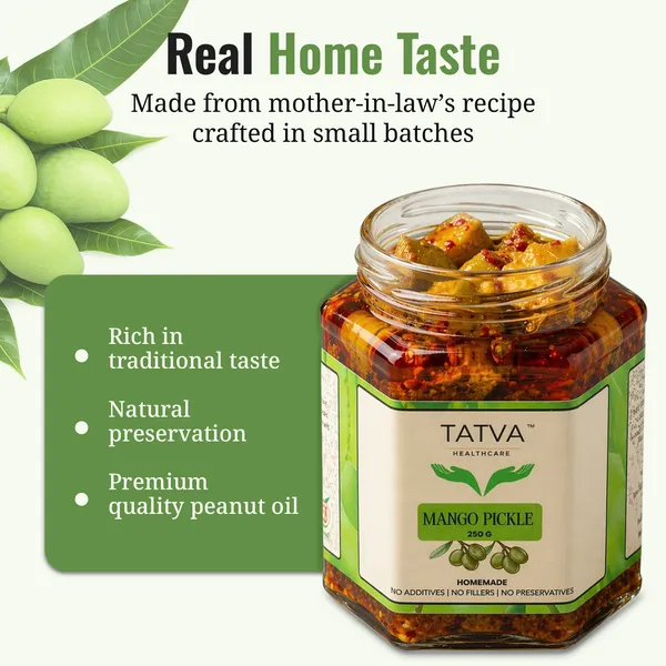 Tatva_Homemade_Mango_Pickle_In_Peanut_Oil_|_No_Preservatives,_No_Fillers_|_Traditional_Handcrafted_Aam_Achar_|_Authentic_Taste_|_100%_Homemade_|_Glass_Jar