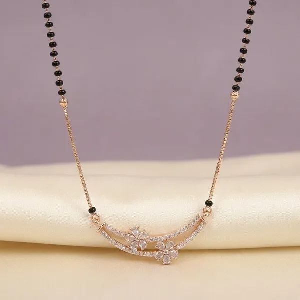 Rose_Gold_Floral_Mangalsutra_Necklace_With_Black_Beads