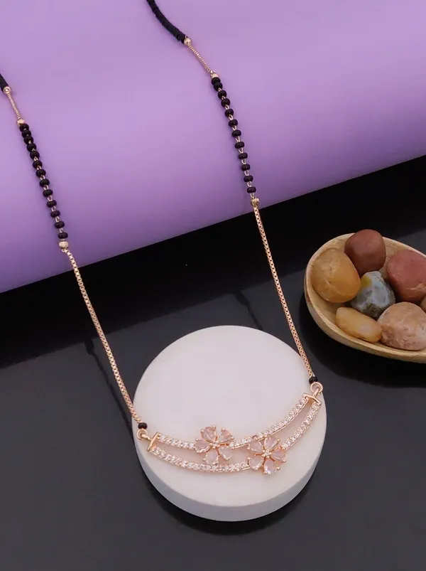Rose_Gold_Crystal_Floral_Mangalsutra_Necklace_With_Black_Beads
