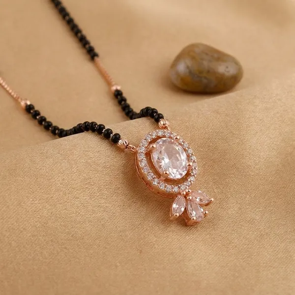 Gold-Tone_Mangalsutra_Pendant_Necklace_With_Black_Beads_And_Crystal_Stone