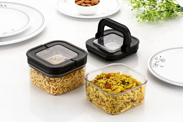 Airtight_Food_Storage_Container_Set_With_Transparent_Square_Design_(Smart_Model_With_Handle)