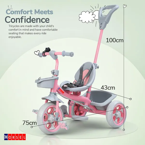 Morsel_Kids_Pink_Tricycle_With_Parent_Push_Handle_And_Safety_Features