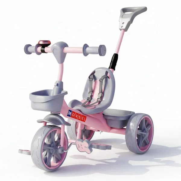 Morsel_Kids_Pink_Tricycle_With_Parent_Push_Handle_And_Safety_Features