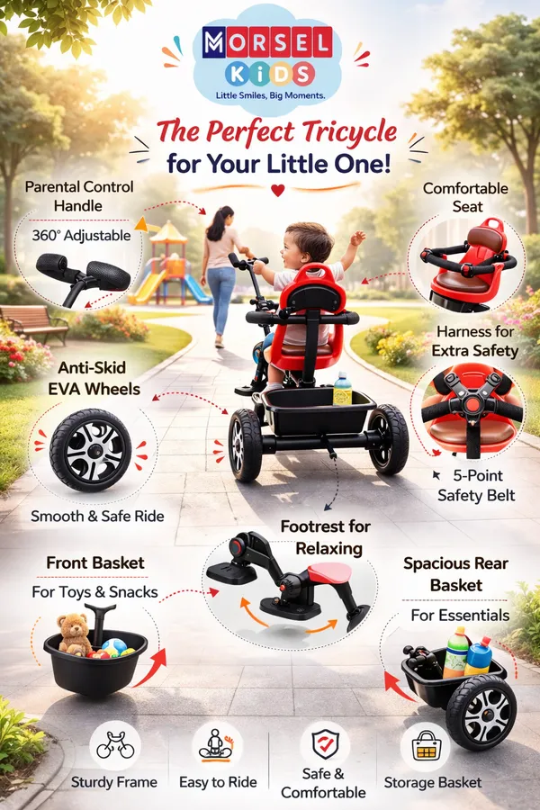 Morsel_Kids_Parental_Control_Tricycle_With_Comfortable_Seat_And_Safety_Harness_-_Red_&_Black