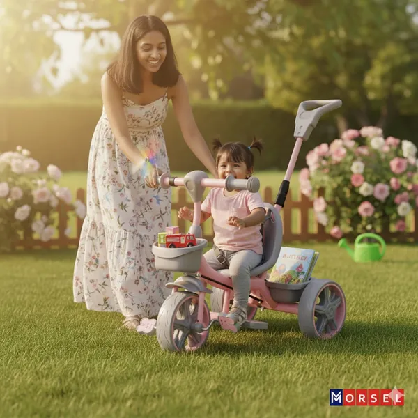 Morsel_Kids_Pink_Tricycle_With_Parent_Push_Handle_And_Safety_Features