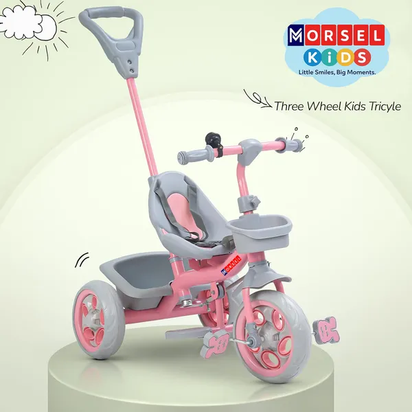Morsel_Kids_Pink_Tricycle_With_Parent_Push_Handle_And_Safety_Features