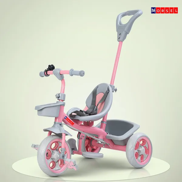 Morsel_Kids_Pink_Tricycle_With_Parent_Push_Handle_And_Safety_Features