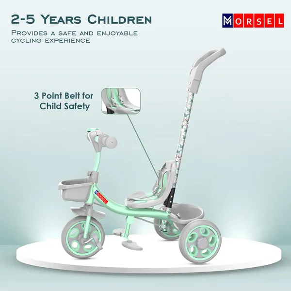 Morsel_3-In-1_Kids_Tricycle_With_Parent_Push_Handle_-_Green_&_Grey