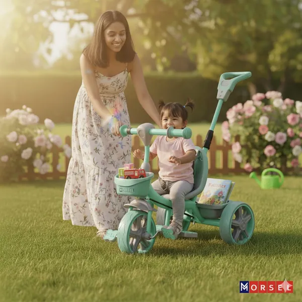 Morsel_3-In-1_Kids_Tricycle_With_Parent_Push_Handle_-_Green_&_Grey