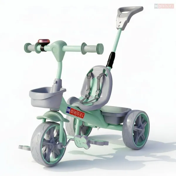 Morsel_3-In-1_Kids_Tricycle_With_Parent_Push_Handle_-_Green_&_Grey