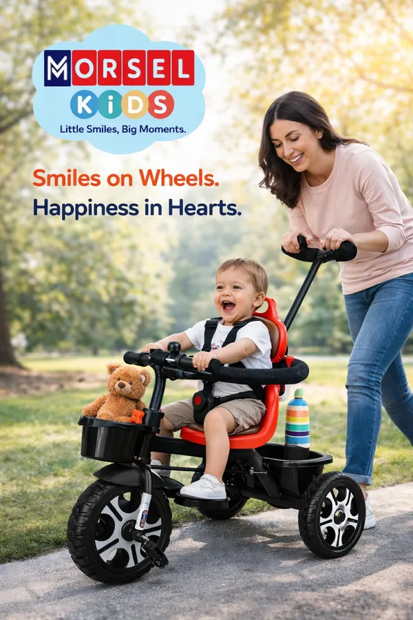 Morsel_Kids_Parental_Control_Tricycle_With_Comfortable_Seat_And_Safety_Harness_-_Red_&_Black