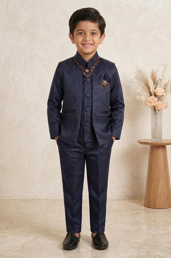 Blue_Indo_Western_Set_For_Boys_With_Beaded_Necklace_(Mala)