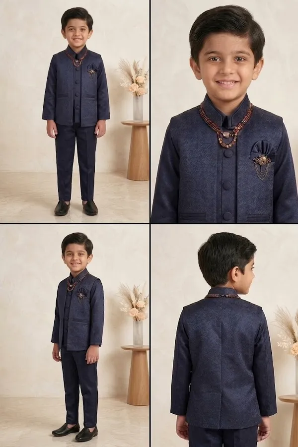 Blue_Indo_Western_Set_For_Boys_With_Beaded_Necklace_(Mala)