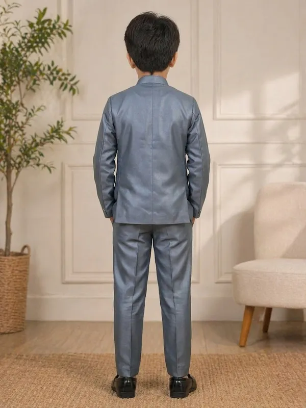 Grey_Indo_Western_Set_For_Boys_With_Beaded_Necklace_(Mala)