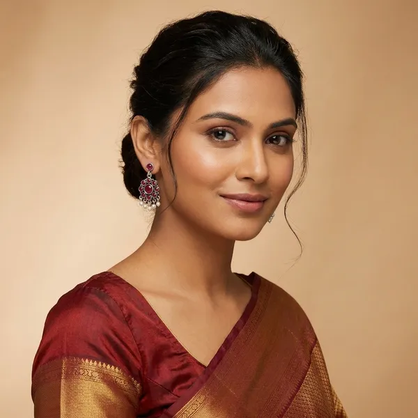 Red_And_Silver_Traditional_Classic_Stylish_Oxidized_Kundan_Stud_Earrings_For_Women